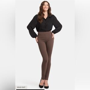 NYDJ Sculpt-Her Modern Legging Pants Coffee‎ Bean Pull On Stretch Women’s S